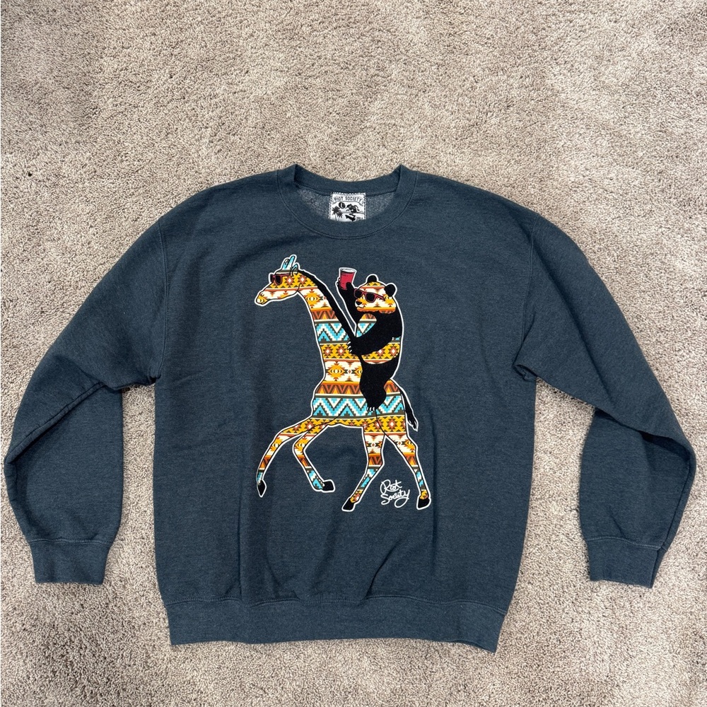Riot Society Graphic Charcoal Crewneck Swearshirt